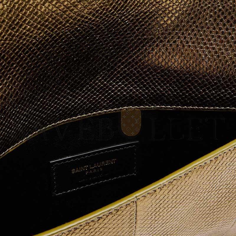 Y51 uptown Y51 metallic snakeskin pouch clutch bag in military gold 565739 (27*16*2cm)